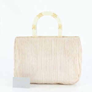 Christian Dior Floral Flower clear handle pleated handbag tote